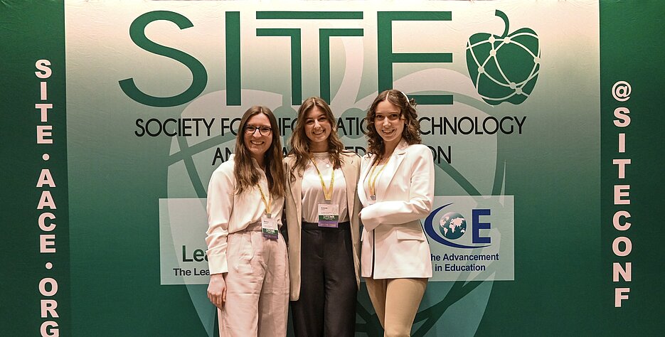 Melanie Hartmann, Antonia Halsch und Tamara Baumann bei der SITE 2024 Konferenz